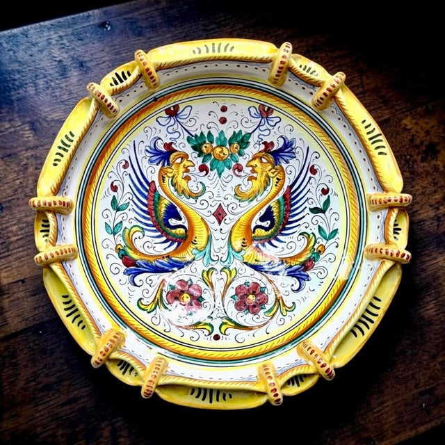 Vintage Sberna Deruta Raffaellesco Sculptural Maiolica Centerpiece Bowl For Sale - Image 11 of 11