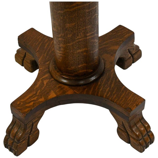 19th Century Antique 19th-Century Lion's Feet Oak Wood Table For Sale - Image 5 of 7