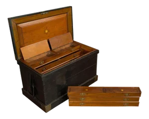 1880s Victorian Mahogany Master Shipwright's Chest