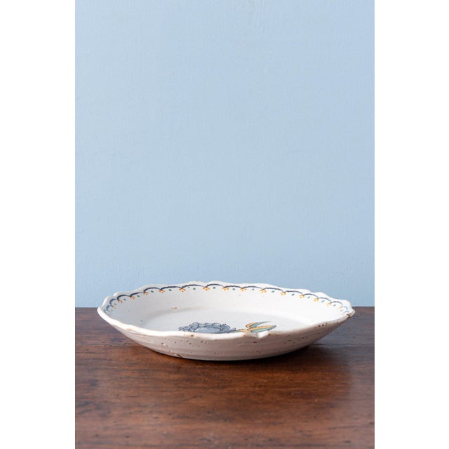 Manganese Rose Plates from Nevers Faience, 1700s, Set of 2 For Sale - Image 7 of 11