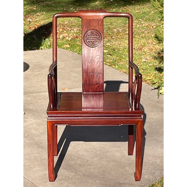 Chinese Vintage Chinese, Rosewood, Longevity Chair For Sale - Image 3 of 10