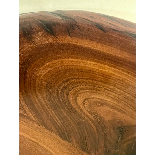 Vintage African Folk Art Heavy Wood Bowl For Sale - Image 9 of 10