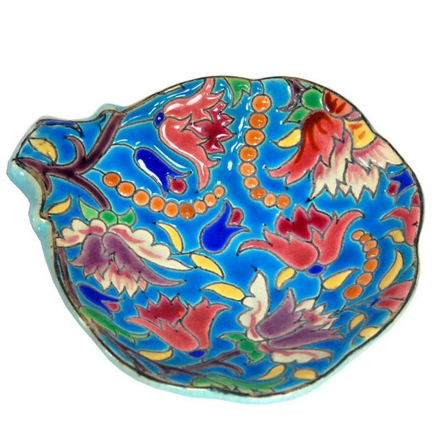 Blue Small Ceramic Dish from Faïenceries Et Emaux De Longwy, 1930s For Sale - Image 8 of 8