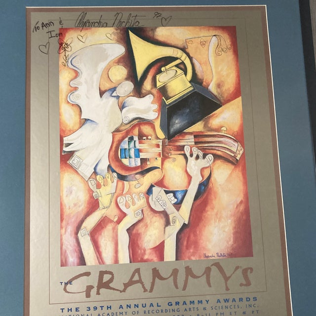 1997 Signed Alexandra Nechita Cubist Grammy Poster / Original Artist Remarques, Gallery Stamped For Sale - Image 9 of 12