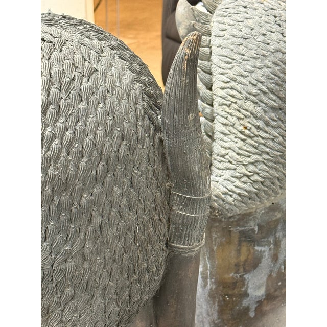 Vintage Singha Guardian Lion Sculptures, Set of Two For Sale - Image 12 of 12