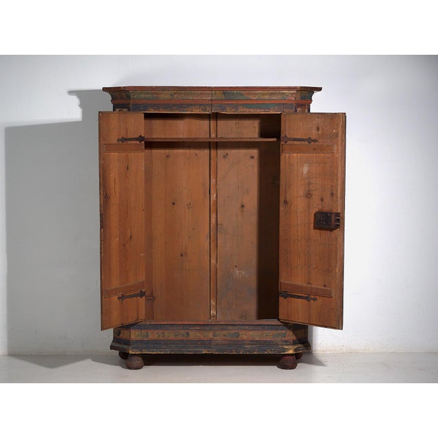 Antique Polychrome Wood Wardrobe For Sale - Image 13 of 18