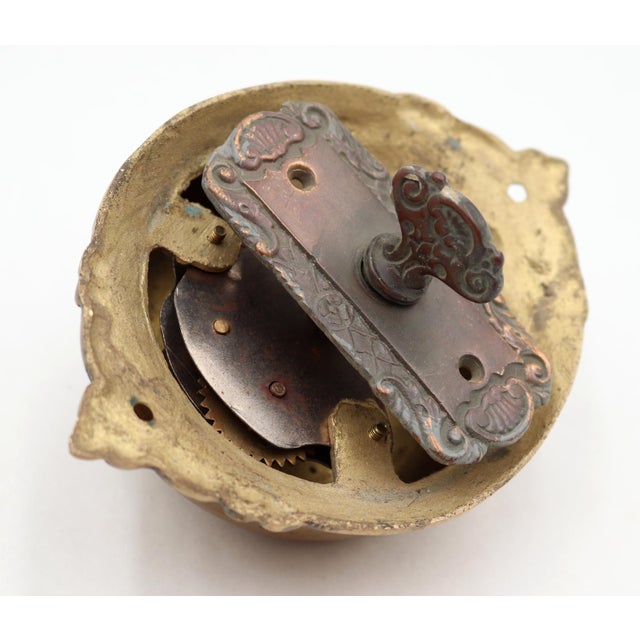 Victorian Antique Brass Victorian Crank Mechanical Twist Door Bell For Sale - Image 3 of 4