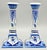 Delft Dutch Delft Chinoiserie Candle Holders, a Pair For Sale - Image 4 of 8