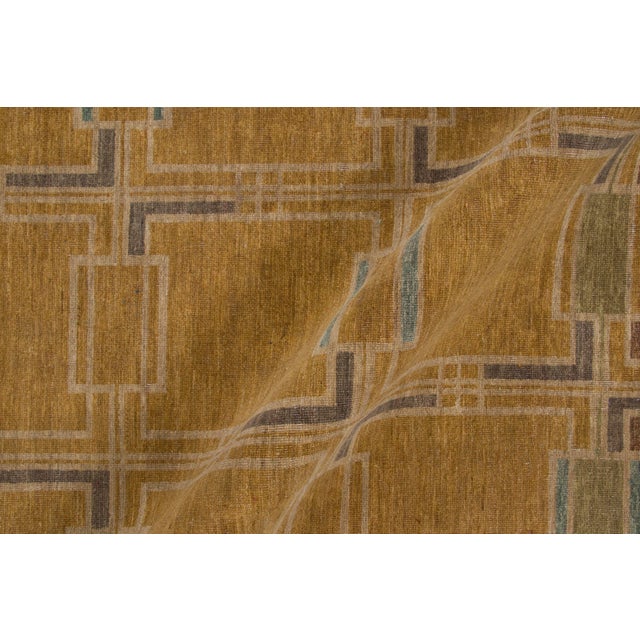 Chocolate Contemporary Scandinavian Style Geometric Wool Rug by Rug & Kilim, India For Sale - Image 8 of 11