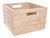 Artifacts Rattan Square Storage Basket with Handles in White Wash - 12" For Sale