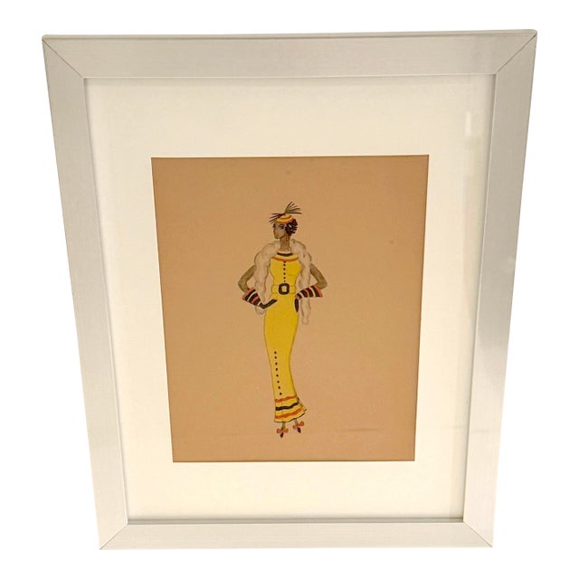 Mid 20th Century Wayne Benter Jung, Fashion Sketch of Josephine Baker, Post WWII For Sale