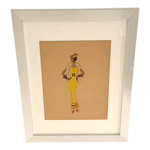 Mid 20th Century Wayne Benter Jung, Fashion Sketch of Josephine Baker, Post WWII
