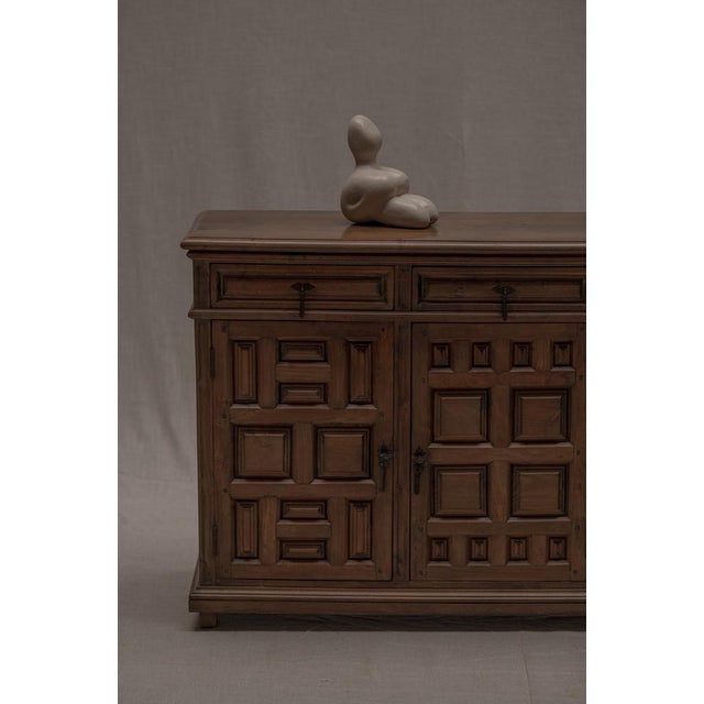 Wood Brutalist Spanish Sideboard in Wood, 1970s For Sale - Image 7 of 18