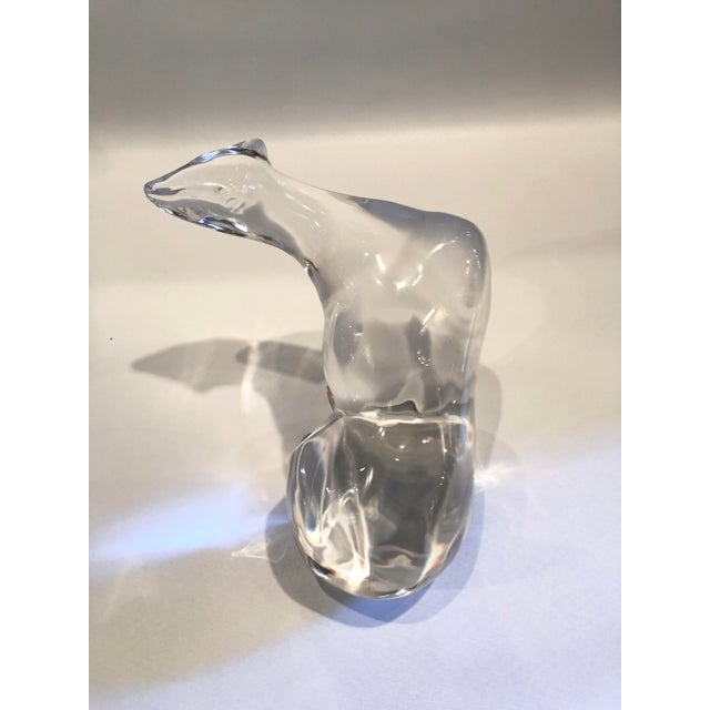 1980s Vintage French Lalique Crystal Glass Polar Bear For Sale - Image 5 of 10