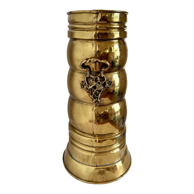 20th Century Round Brass Umbrella Stand For Sale