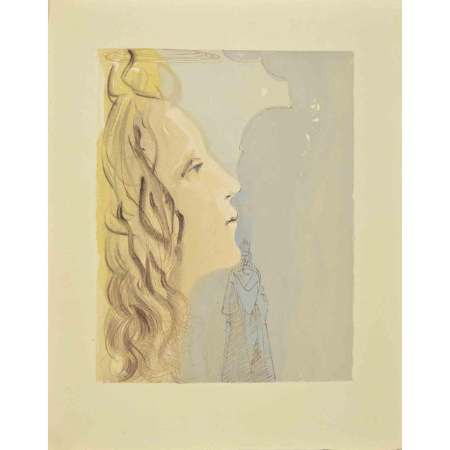 Salvador Dali, The Greatest Beauty of Beatrice, Woodcut, 1963 For Sale