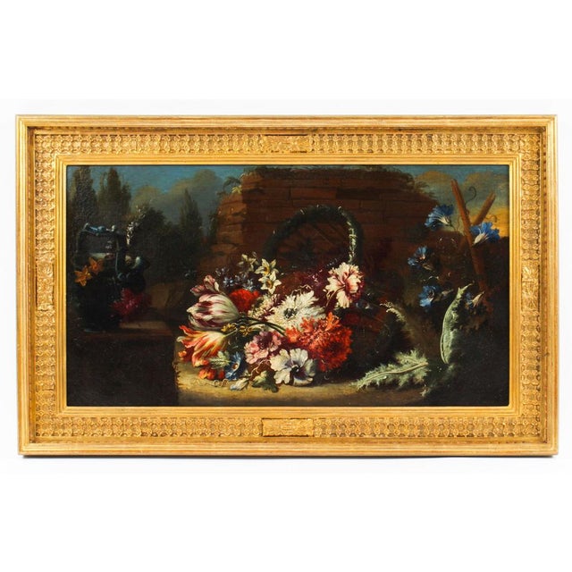 Floral Still Life, 18th-Century, Oil on Canvas, Framed For Sale - Image 10 of 11