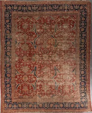 Distressed Antique Sultan Abad Rug - 11’0” X 13’6”