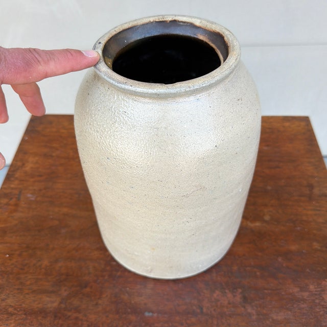 Antique American Salt Glazed Stoneware Crock, Circa 1860–1880 For Sale - Image 6 of 9