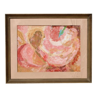Vintage Mid-Century Abstract Woman Oil Painting For Sale