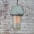 1950s Vintage Industrial Grey Metal & Striped Glass Pendant Lights For Sale - Image 5 of 7