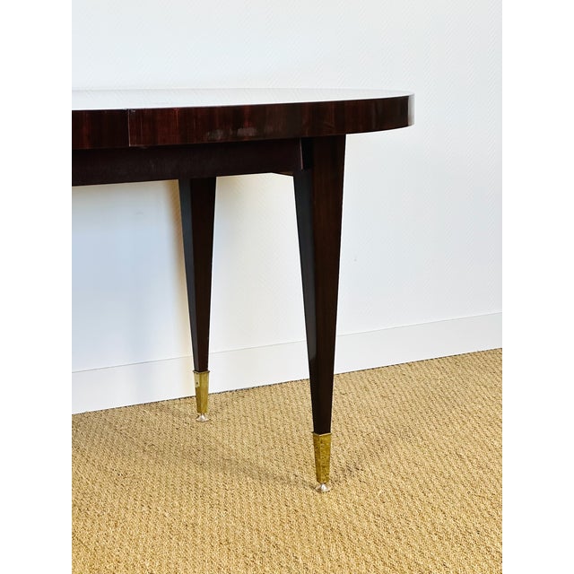 Art Deco Oval Rosewood Dining Table, France, 1940s For Sale - Image 10 of 13