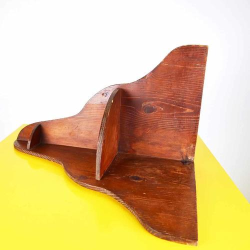 Brown Vintage Wood Corner Shelf For Sale - Image 8 of 9