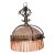 1920s/30s Frosted Glass Dome Chandelier With Brass Crown Detailing and Pink Blown Glass Beads For Sale