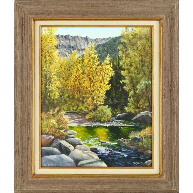 2000s "Sierra Mountain Stream in Autumn" Contemporary California Limited Edition Giclée Print by Donald R. Britton, Framed For Sale