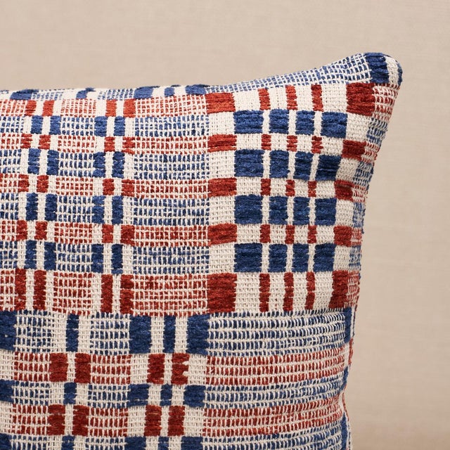 This pillow features Brimfield with a knife edge finish. Inspired by a vintage textile we found at the famed Brimfield...