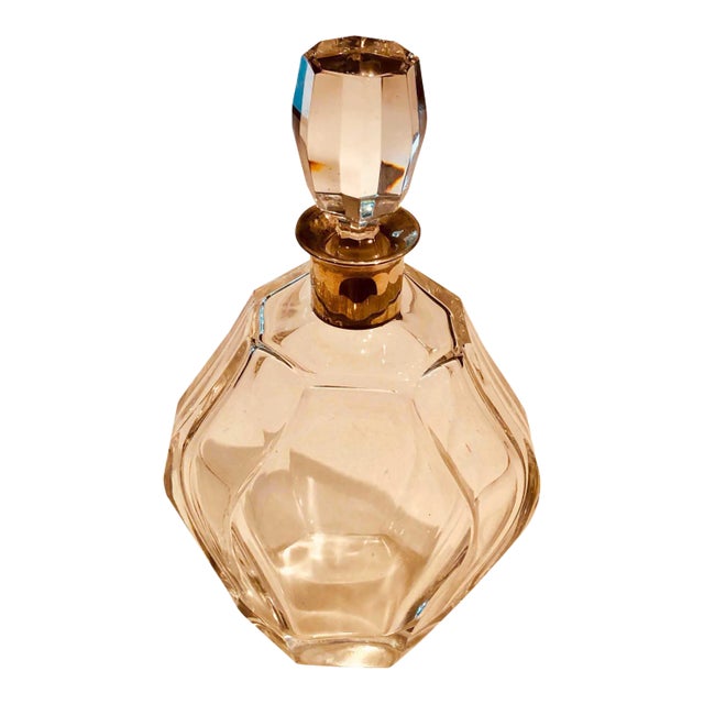 1940s Crystal Decanter With a Sterling Neck For Sale