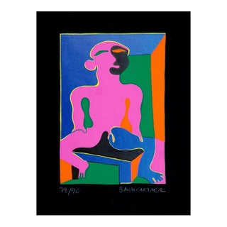 Man in Pink - Original Screen Print by Fritz Baumgartner - 1970 ca. 1970 For Sale