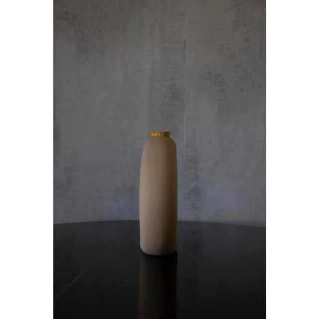 Mid-Century Modern Hartstone Signed Circular Donut Shape Pottery Pitcher Wine Jug For Sale - Image 3 of 7