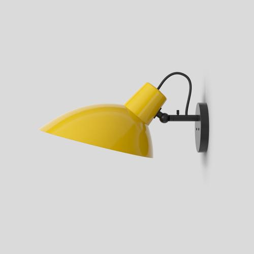 Vv cinquanta wall lamp design by vittoriano viganò this version is with yellow lacquered reflector and black mount. The vv...