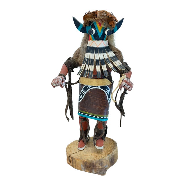 Vintage Broadface Hopi Kachina Doll by J. White, 11" Tall For Sale