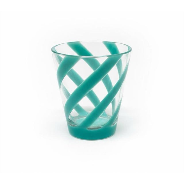 Set of 6 Italian Style Hand Blown Swirl Tumblers For Sale In West Palm - Image 6 of 7