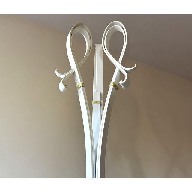 Vintage Hand-Forged Iron Coat Stand in White and Gold, 1950s For Sale - Image 16 of 18