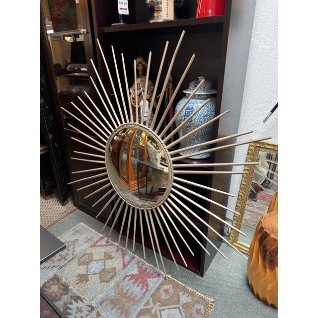 Convex Starburst Wall Mirror, Oversized For Sale - Image 12 of 12
