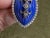 Art Deco Miriam Salat Navy Blue Resin, Sterling Silver & White Topaz Ring, Size 7 For Sale - Image 3 of 6