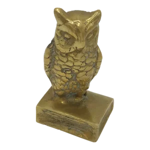 Detailed Brass Owl on a Book Paper Weight*