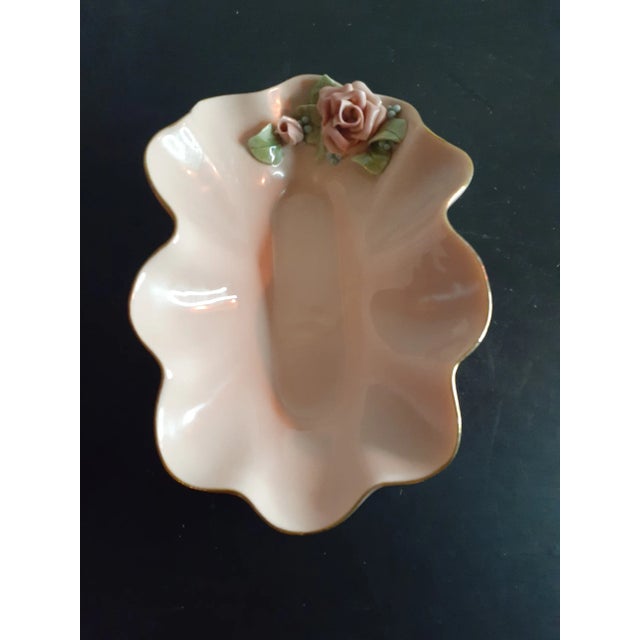 1960s Porcelain Beebe California Floral Ruffled Bowl For Sale In Dallas - Image 6 of 7