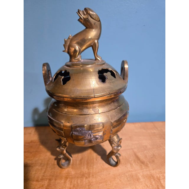 If only this piece could tell us its story! This is a vintage Chinese lucky ‘Foo Dog’ brass incense burner. This was...