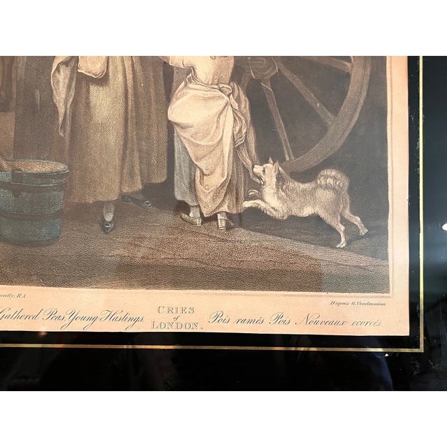Antique Cries of London Print Fresh Gathered Peas Wheatley Verre Eglomise Frame For Sale In San Francisco - Image 6 of 6