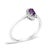 10K White Gold 5X3MM Oval Purple Amethyst and Diamond Accent Halo Ring (I-J Color, I1-I2 Clarity) - Ring Size 7.5 For Sale - Image 4 of 7