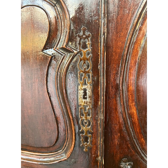 Antique Carved Walnut French Provincial Large Buffet or Sideboard Cabinet For Sale - Image 10 of 13