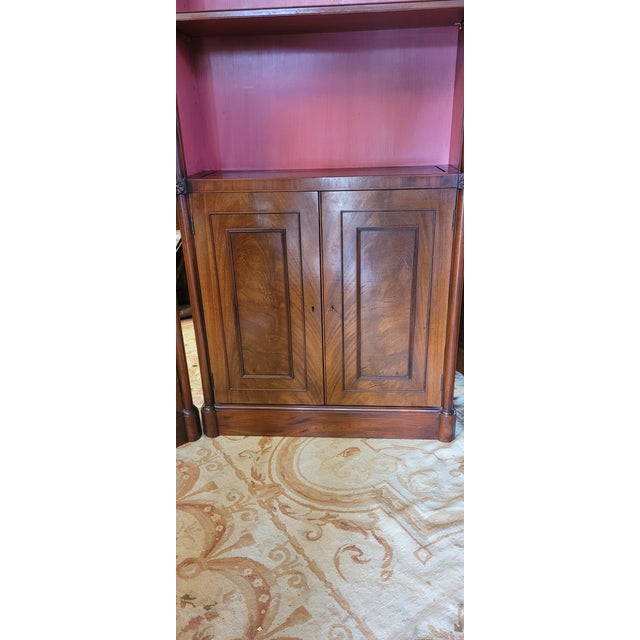 Pair of Fine 1950s Arch Top Tall Bookcases For Sale - Image 12 of 15