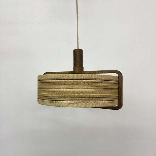 Brown Teak Hanging Lamp from Temde Leuchten, 1970s For Sale - Image 8 of 18