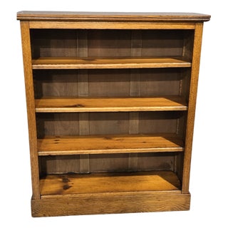 Golden Oak Adjustable Library Bookcase, 1880s For Sale