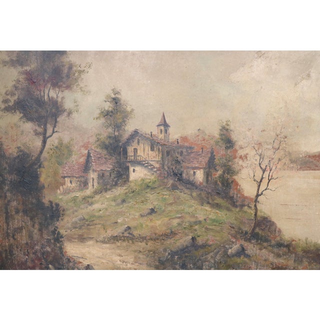 Mancini, Landscape View, Oil Painting on Hardboard, 1890s-1910s For Sale - Image 3 of 13
