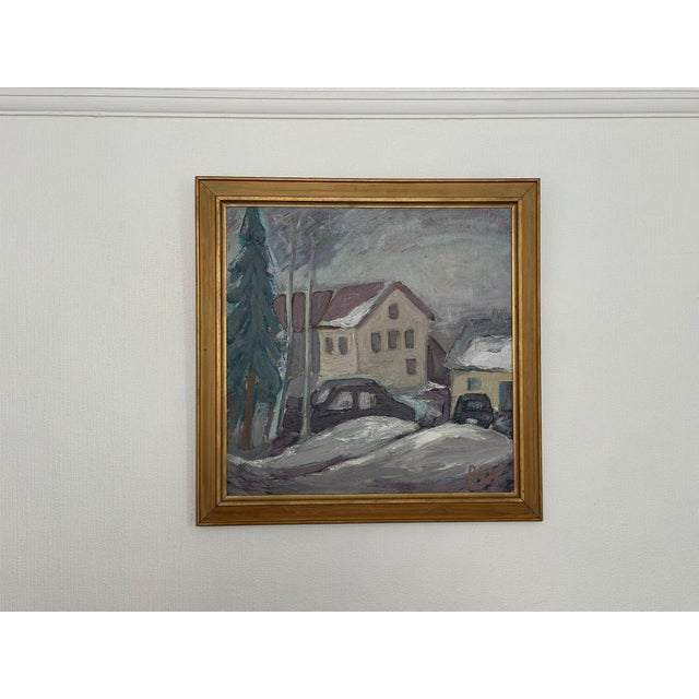 Pan, Winter, 1950s, Oil on Canvas, Framed For Sale - Image 9 of 15